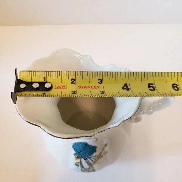 Vintage Holly Hobbie Silver Trimmed Porcelain Pitcher/Bowl/Bud Vase Set . - Picture 14 of 16